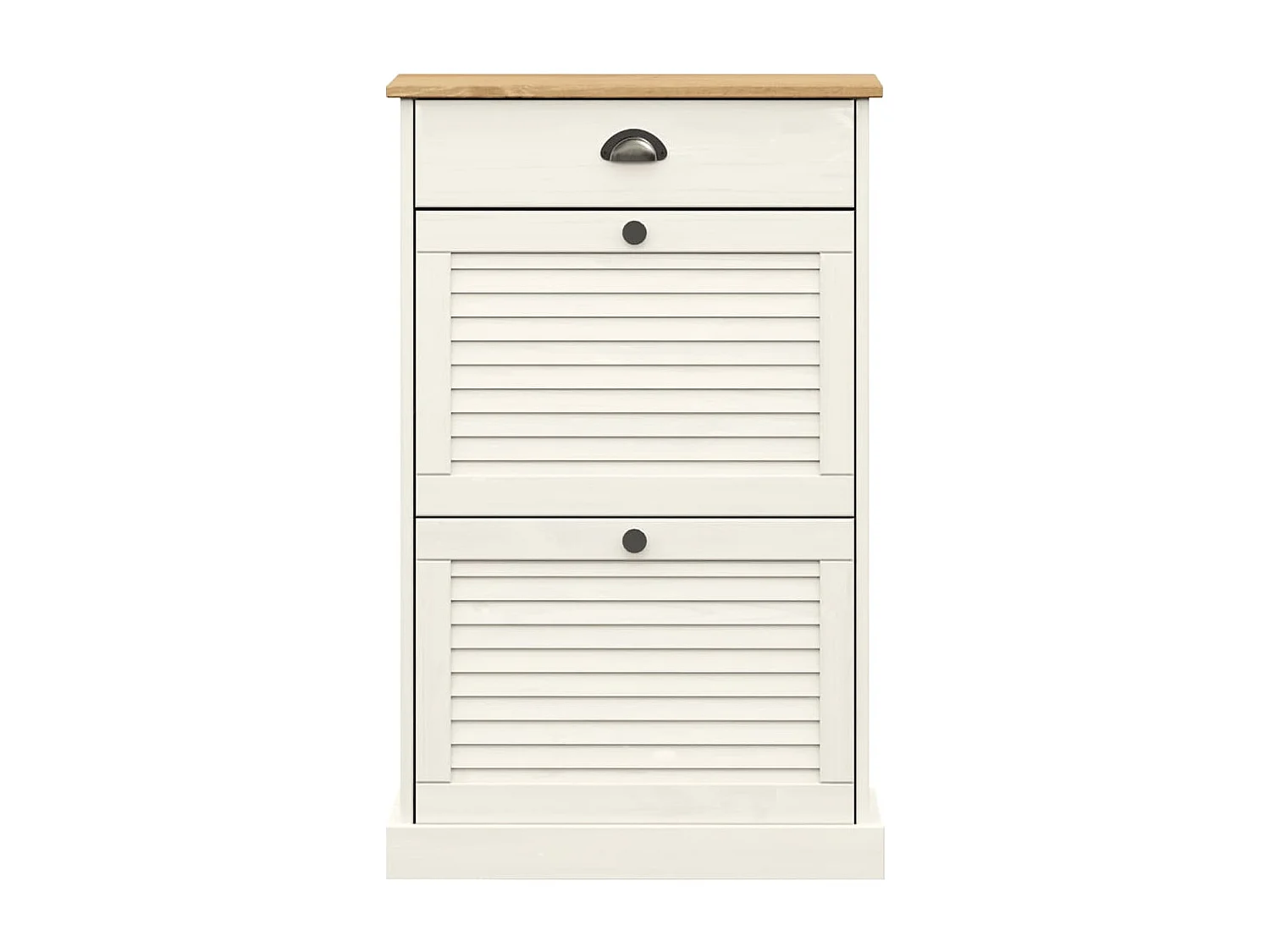 Meuble à chaussures VIGO 60x35x96 cm blanc bois massif de pin FR49321