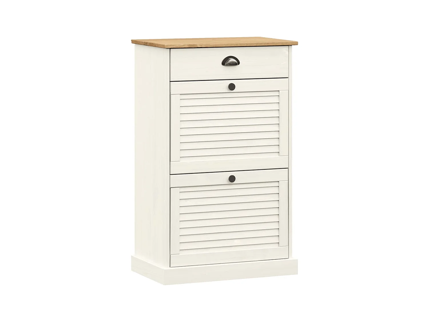 Meuble à chaussures VIGO 60x35x96 cm blanc bois massif de pin FR49321