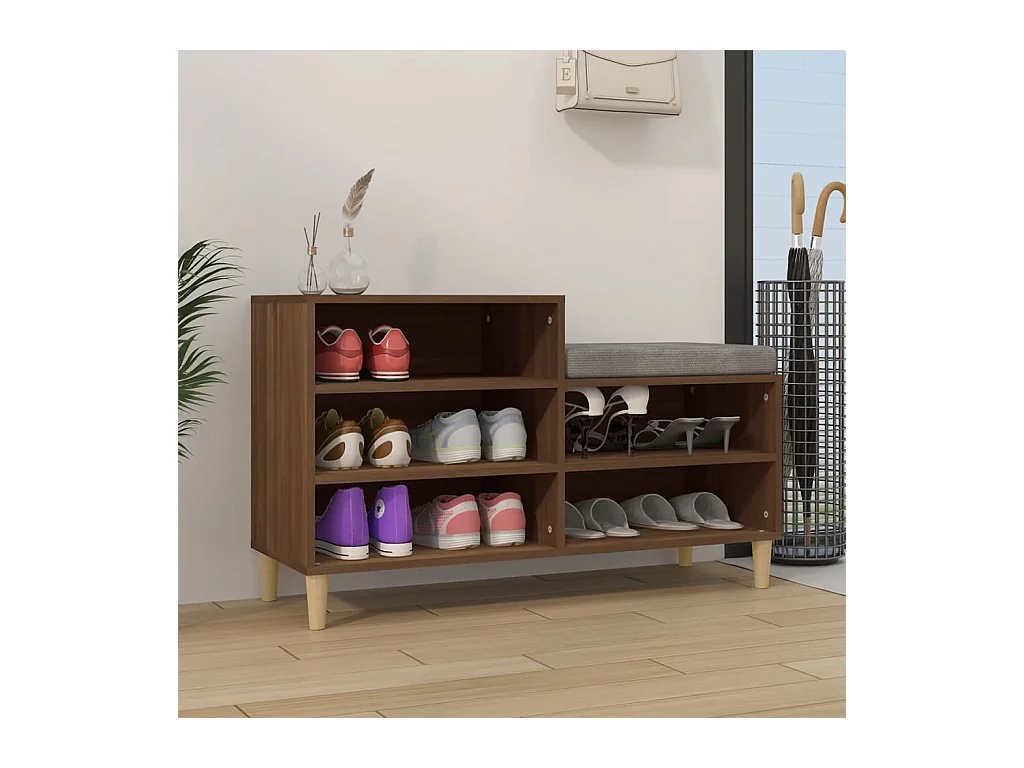 Meuble à chaussures Chêne marron 102x36x60cm Bois d'ingénierie FR70793