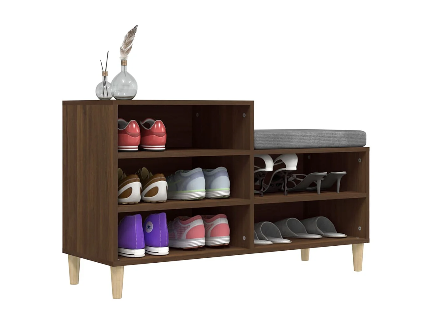 Meuble à chaussures Chêne marron 102x36x60cm Bois d'ingénierie FR70793