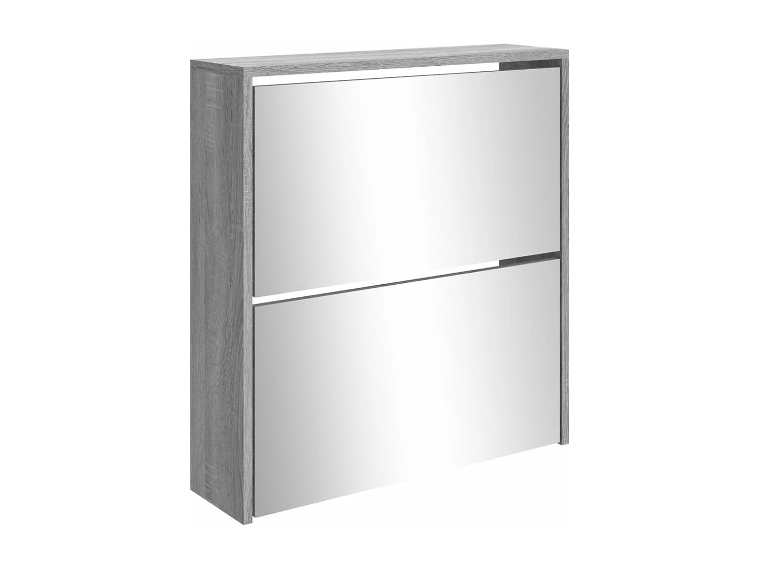 Mueble zapatero con espejo 2 niveles gris Sonoma 63x17x67 cm ES277316