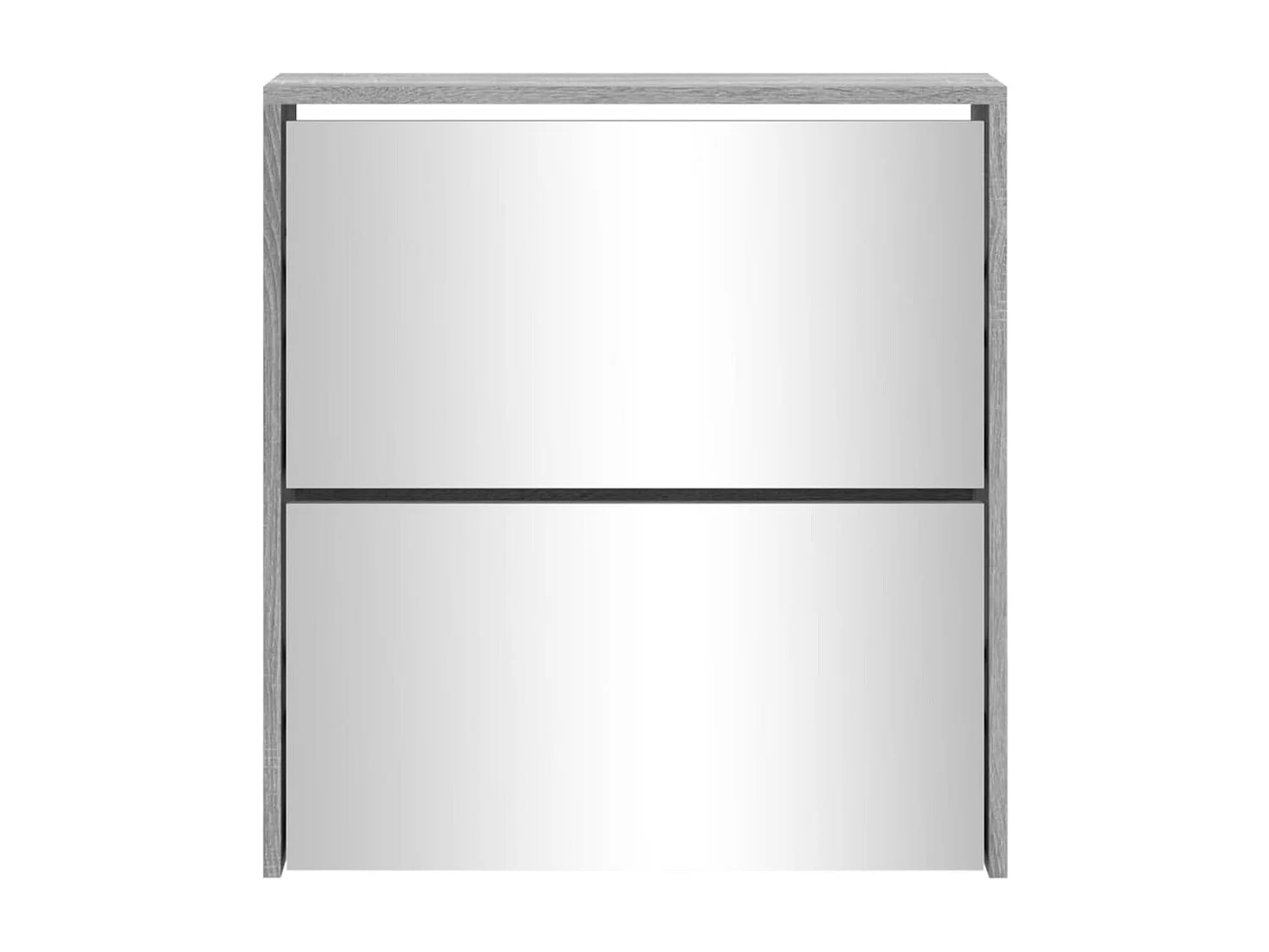 Mueble zapatero con espejo 2 niveles gris Sonoma 63x17x67 cm ES277316