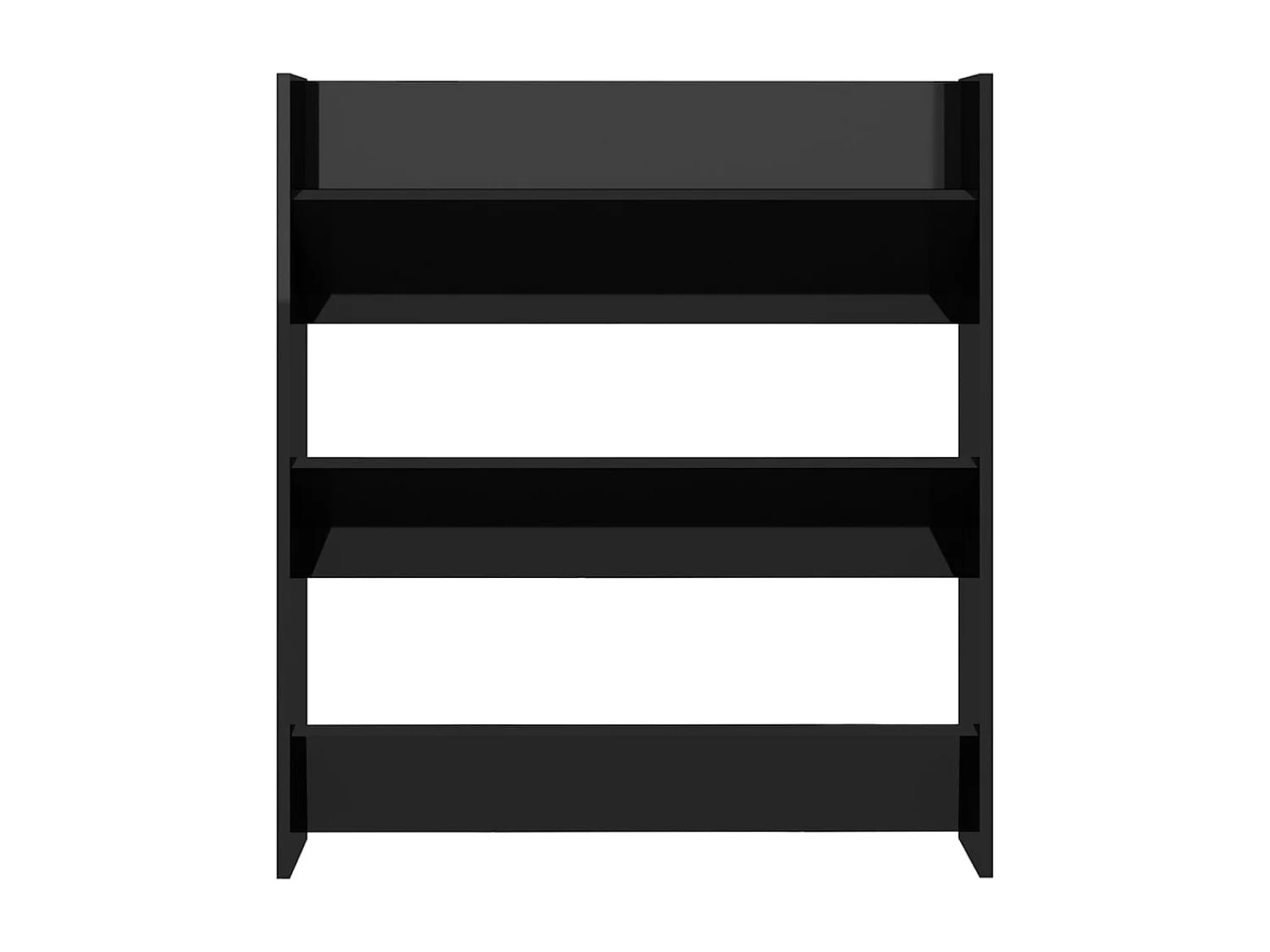 Meuble à chaussures murale noir brillant bois d'ingénierie FR51421