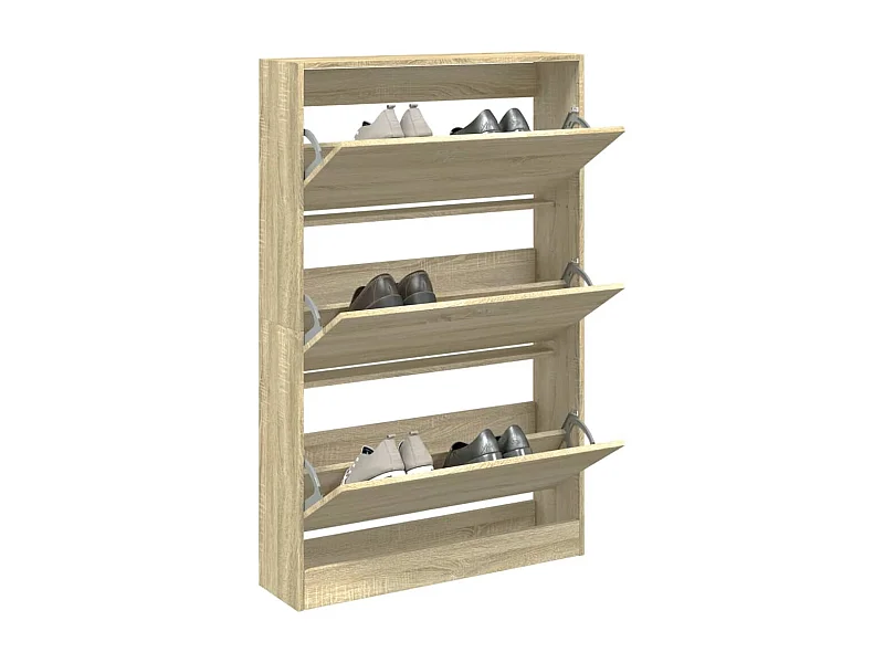 Meuble à chaussures chêne sonoma 80x21x125,5cm bois ingénierie FR17766