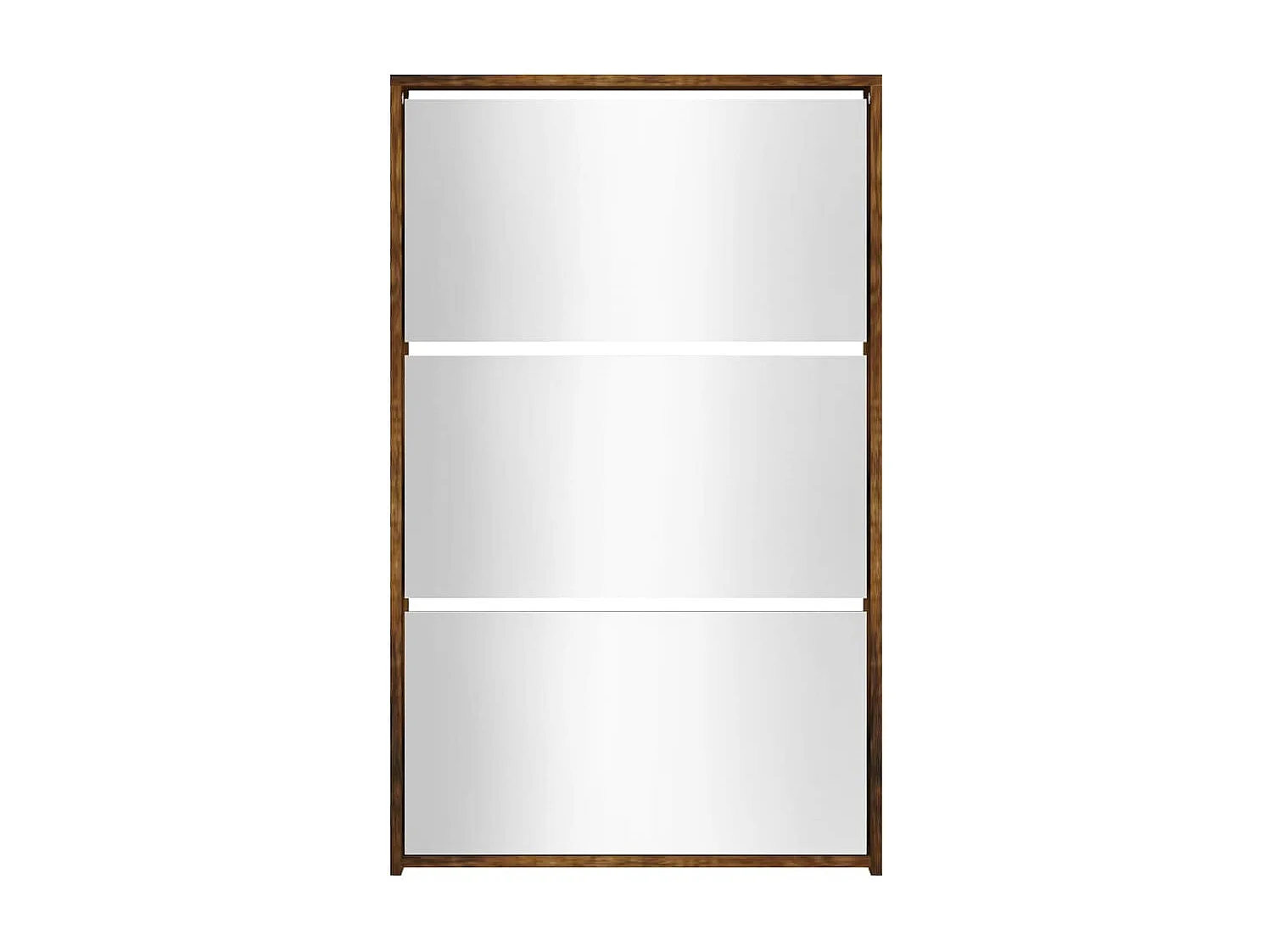 Mueble zapatero y espejo 3 niveles roble ahumado 63x17x102,5 cm ES234441