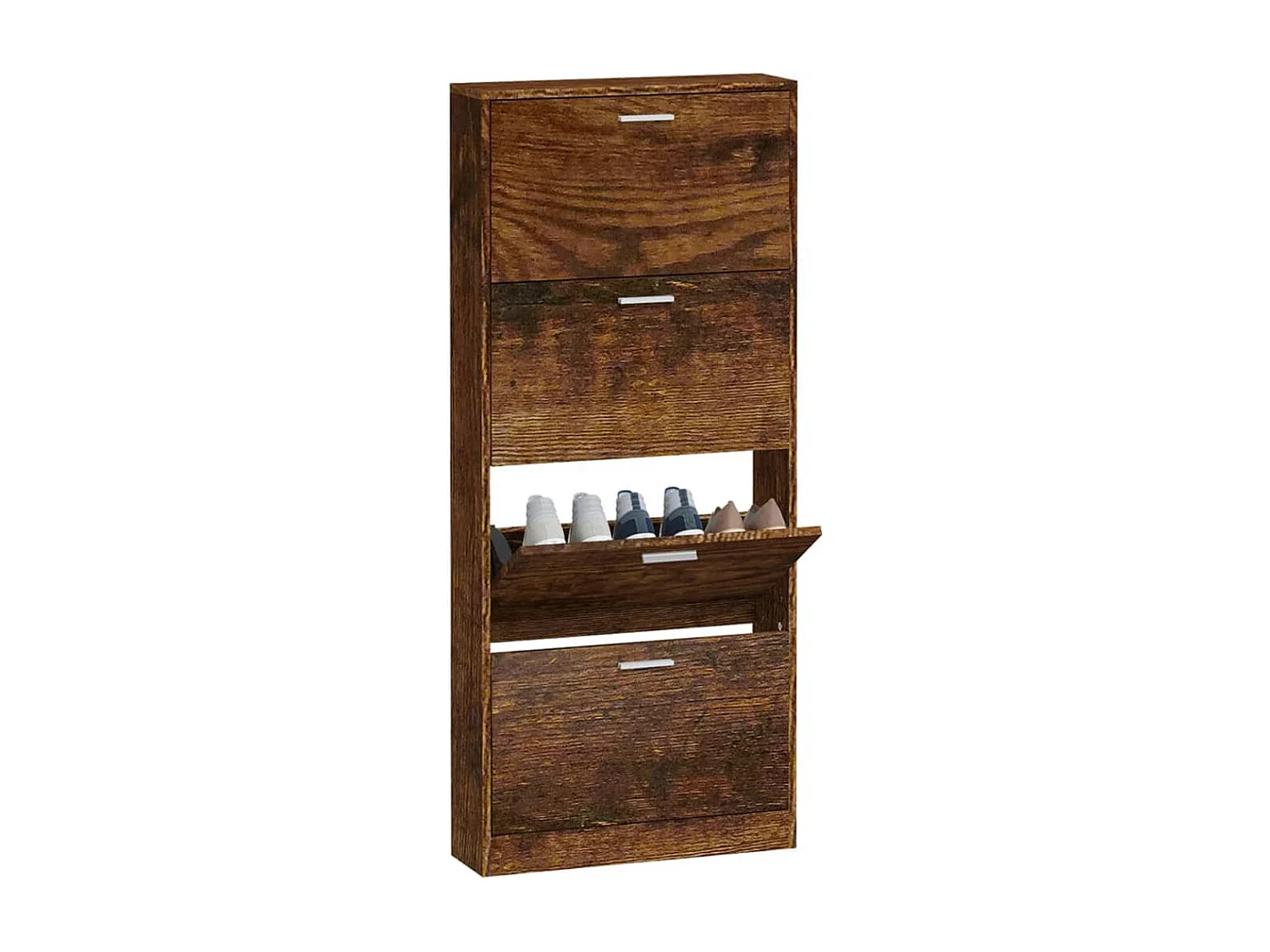 Meuble à chaussures Chêne fumé 59x17x150 cm Bois d'ingénierie FR27582