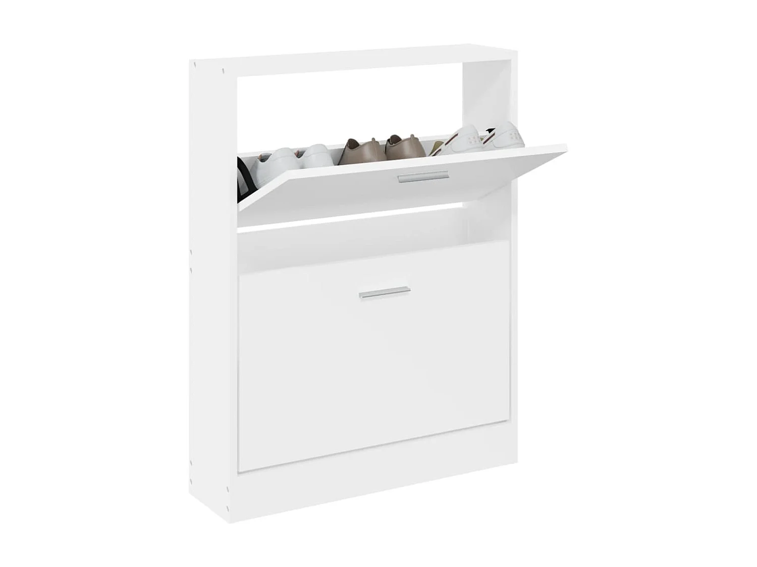 Schoenenkast 59x17x81 cm bewerkt hout wit BE606465