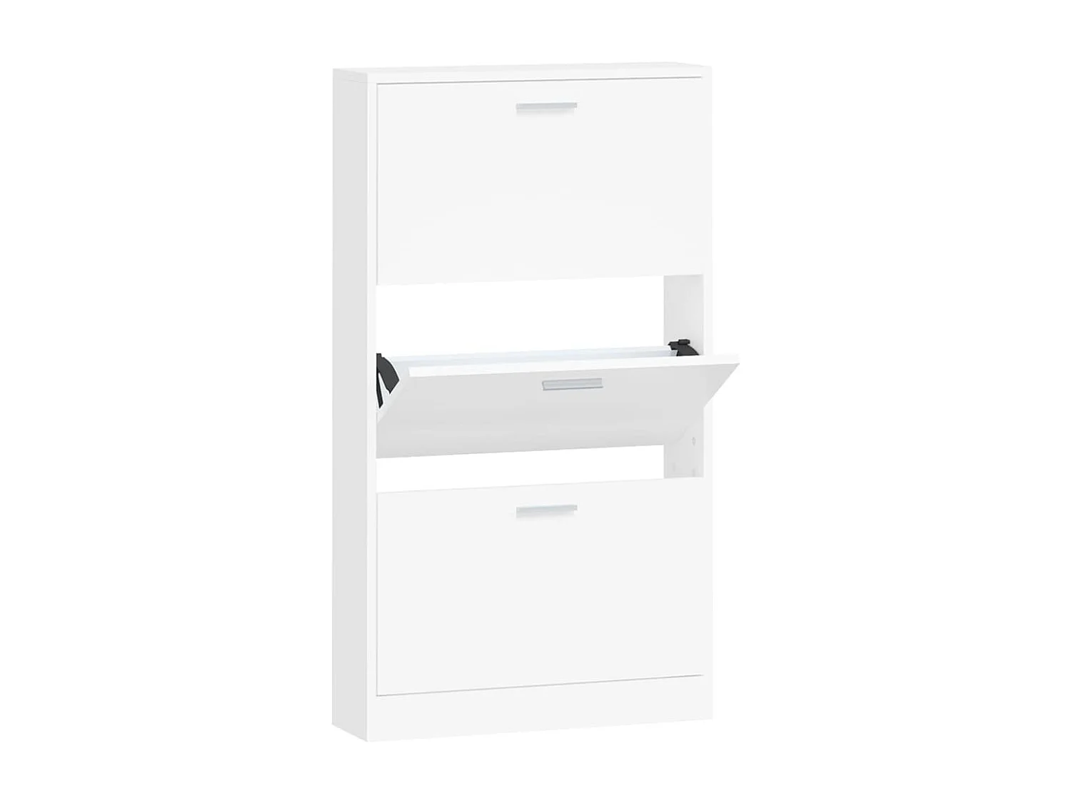 Schoenenkast 59x17x108 cm bewerkt hout wit BE816319