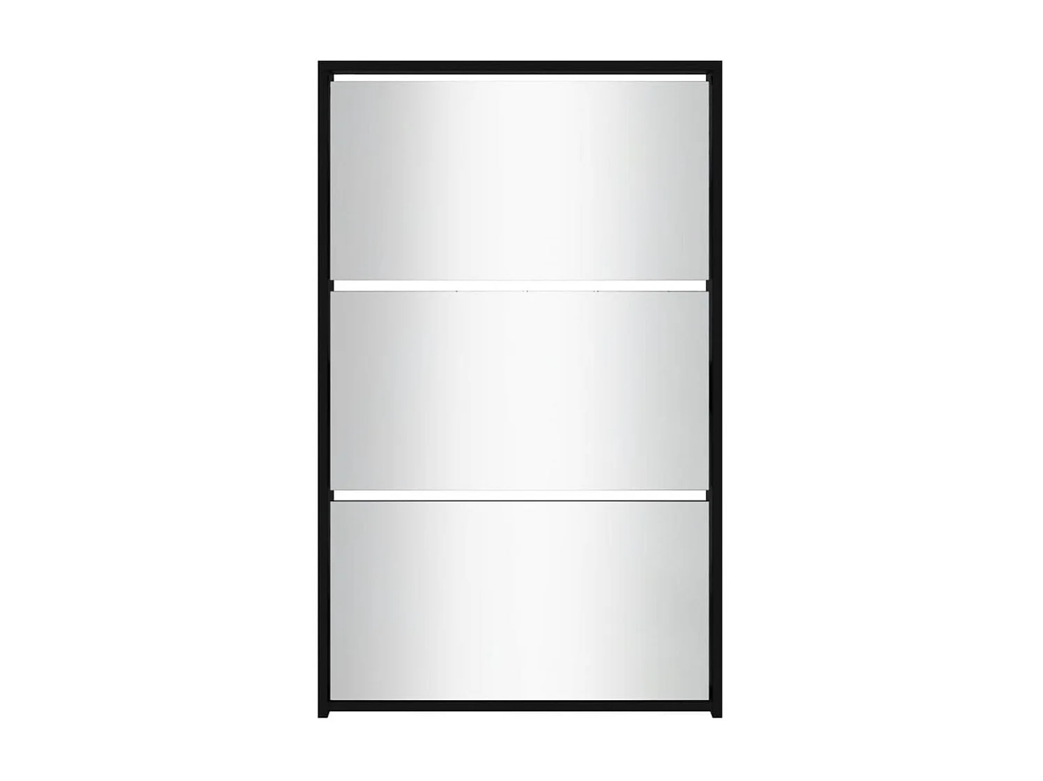 Mueble zapatero con espejo 3 niveles negro 63x17x102,5 cm ES274451