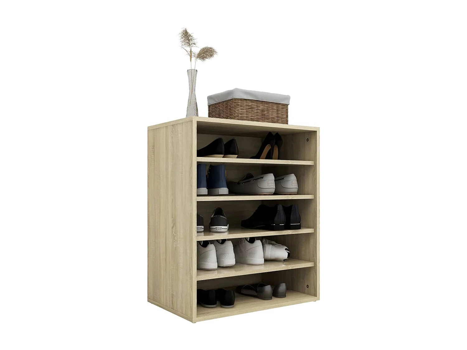 Meuble à chaussures Chêne sonoma 60x35x70 cm Bois d’ingénierie FR16520