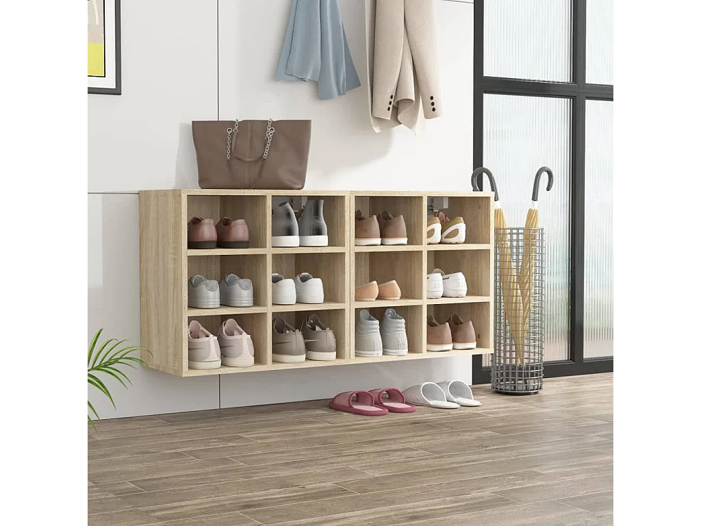 Schoenenkasten 2 st 52,5x30x50 cm sonoma eikenkleurig BE888535