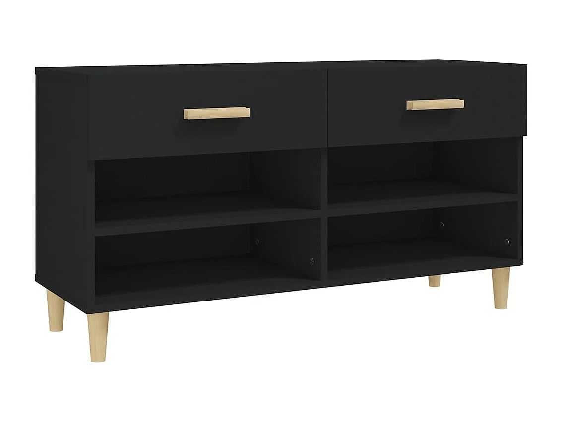 Meuble à chaussures Noir 102x35x55 cm Bois d'ingénierie FR68661