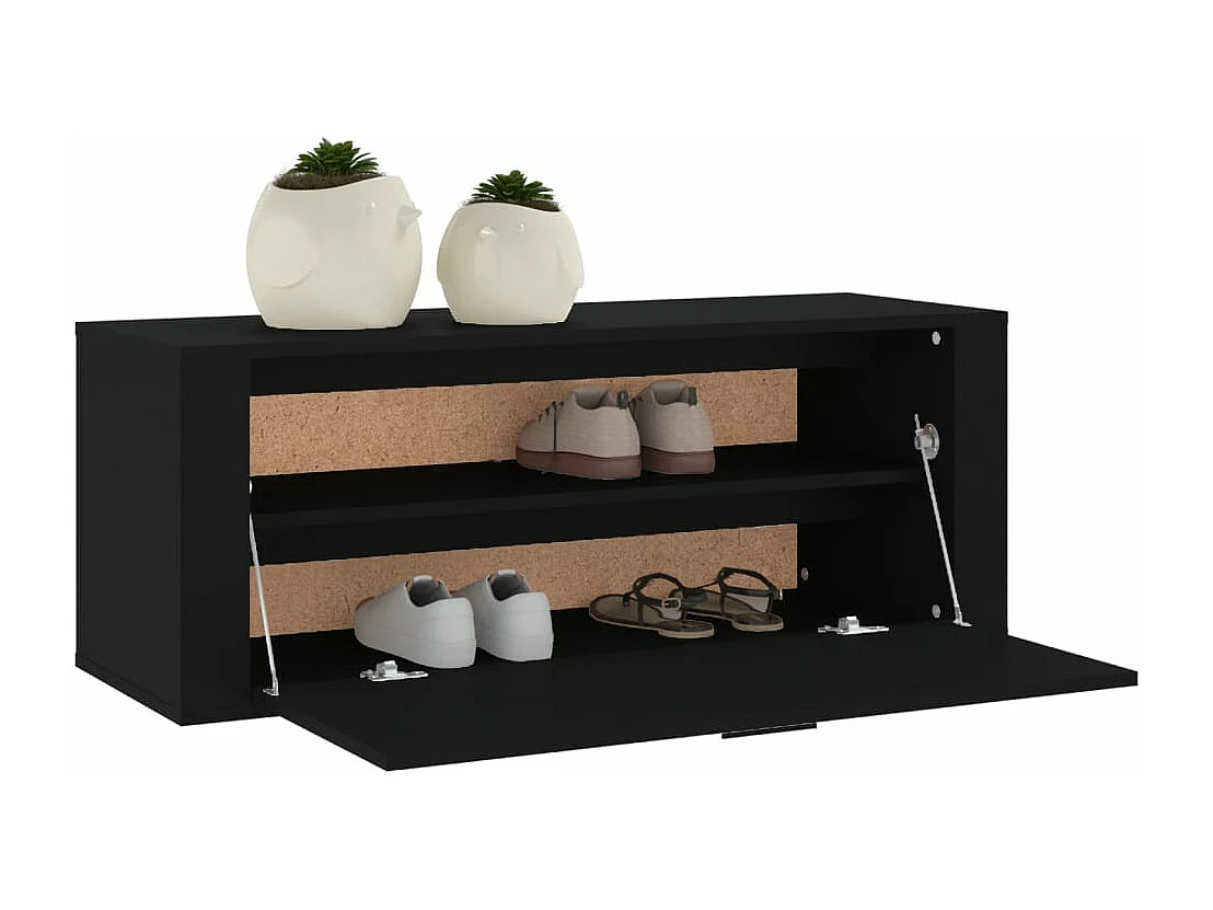 Meuble à chaussures murale Noir 100x35x38 cm Bois d'ingénierie FR82327
