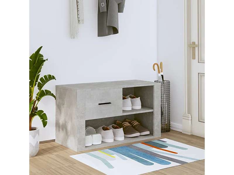 Meuble à chaussures Gris béton 80x35x45 cm Bois d'ingénierie FR88948