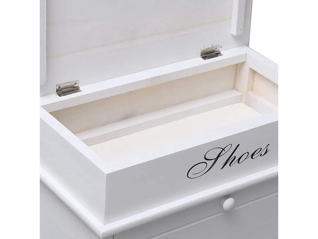 Mueble zapatero de madera de Paulownia blanco 50x28x58 cm ES821693