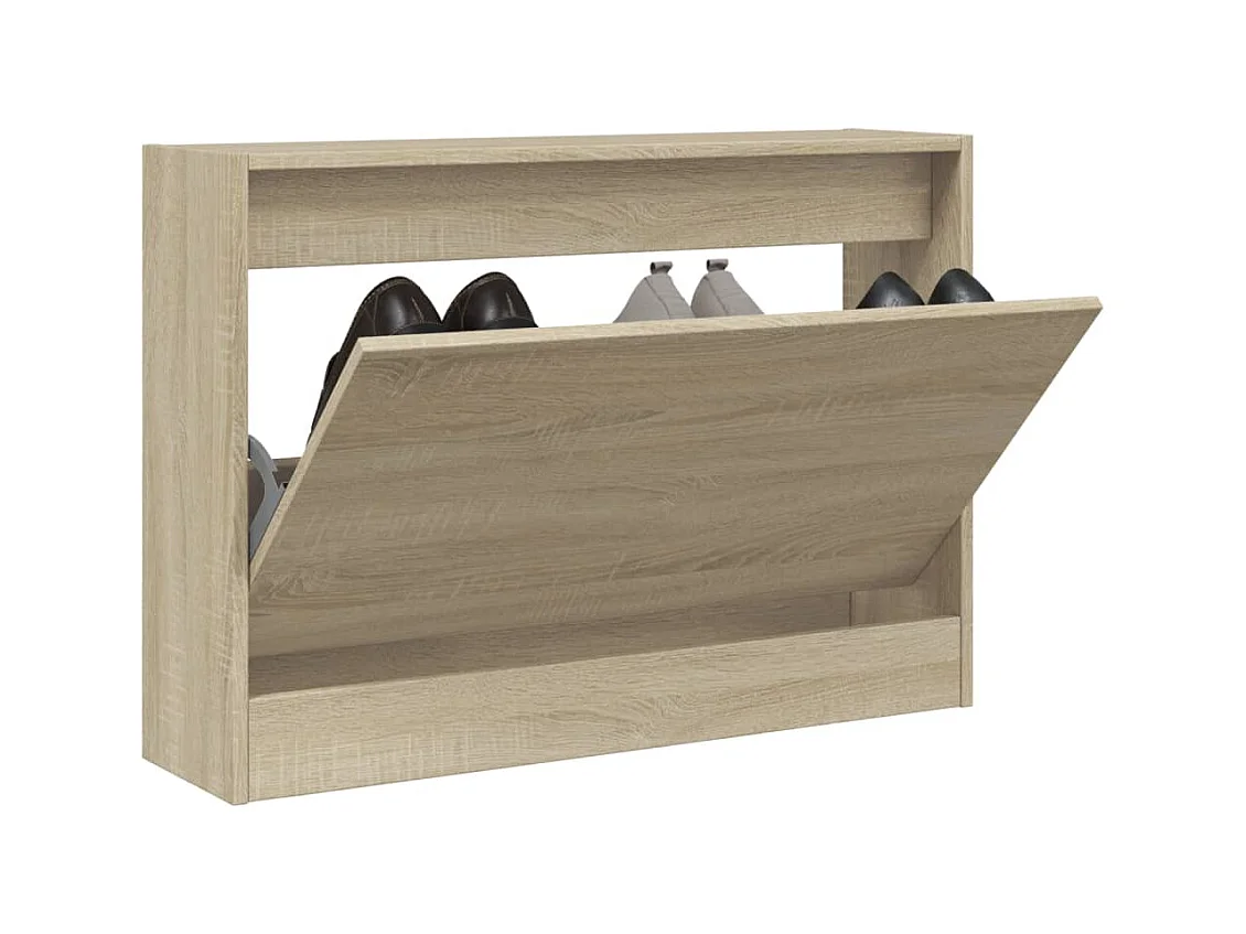 Meuble à chaussures chêne sonoma 80x21x57 cm bois d'ingénierie FR10634