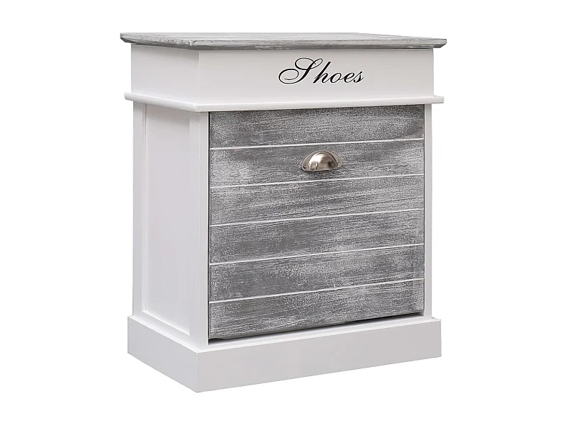 Mueble zapatero de madera de Paulownia gris 50x28x58 cm ES827045