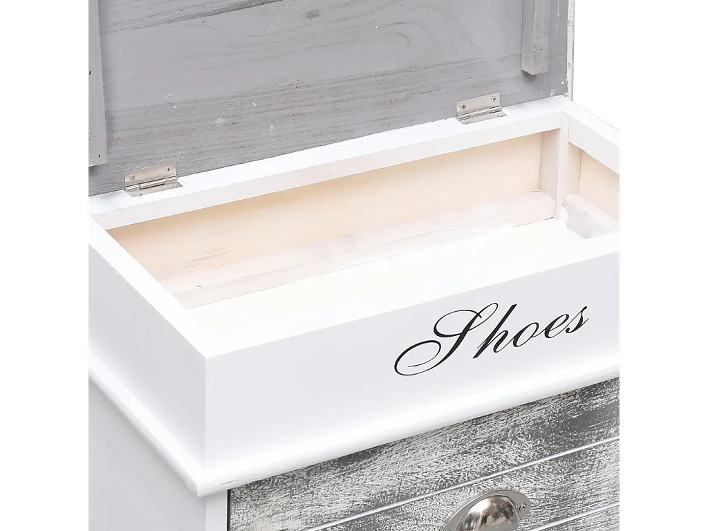 Mueble zapatero de madera de Paulownia gris 50x28x58 cm ES827045