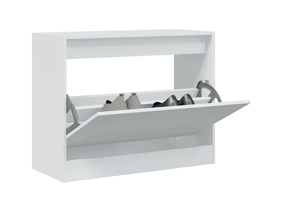 Meuble à chaussures blanc 80x34x63 cm bois d'ingénierie FR75207