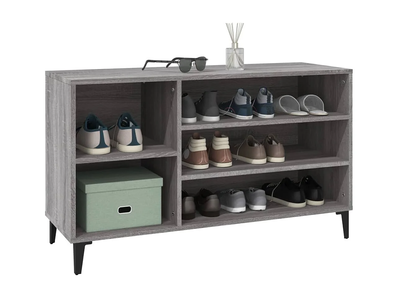 Meuble à chaussures Sonoma gris 102x36x60 cm Bois d'ingénierie FR48208