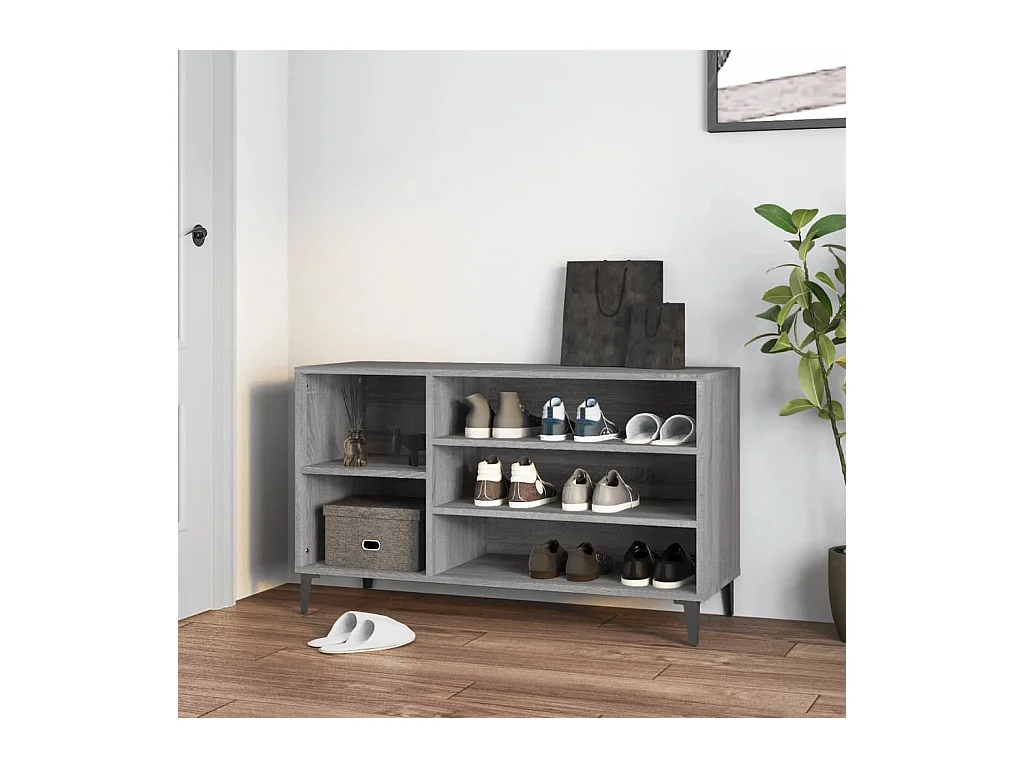 Meuble à chaussures Sonoma gris 102x36x60 cm Bois d'ingénierie FR48208