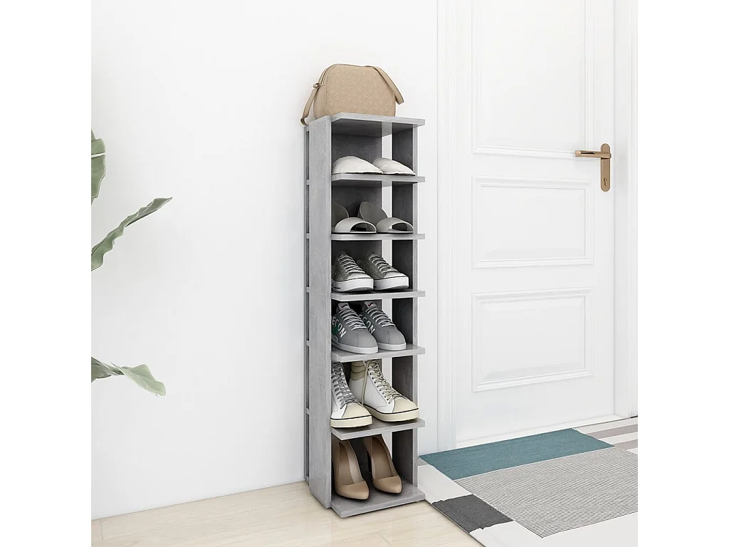 Meuble à chaussures Gris béton 27,5x27x102cm Bois d'ingénierie FR99122