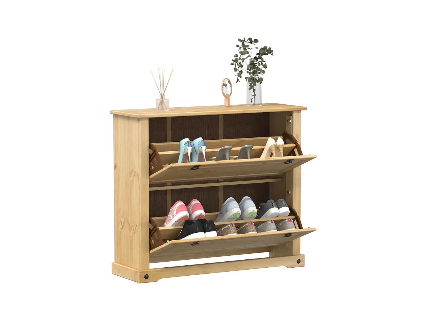 Meuble à chaussures Corona 99x32x85 cm bois de pin massif FR77135