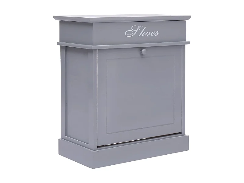Meuble à chaussures Gris 50 x 28 x 58 cm Bois de Paulownia FR75987