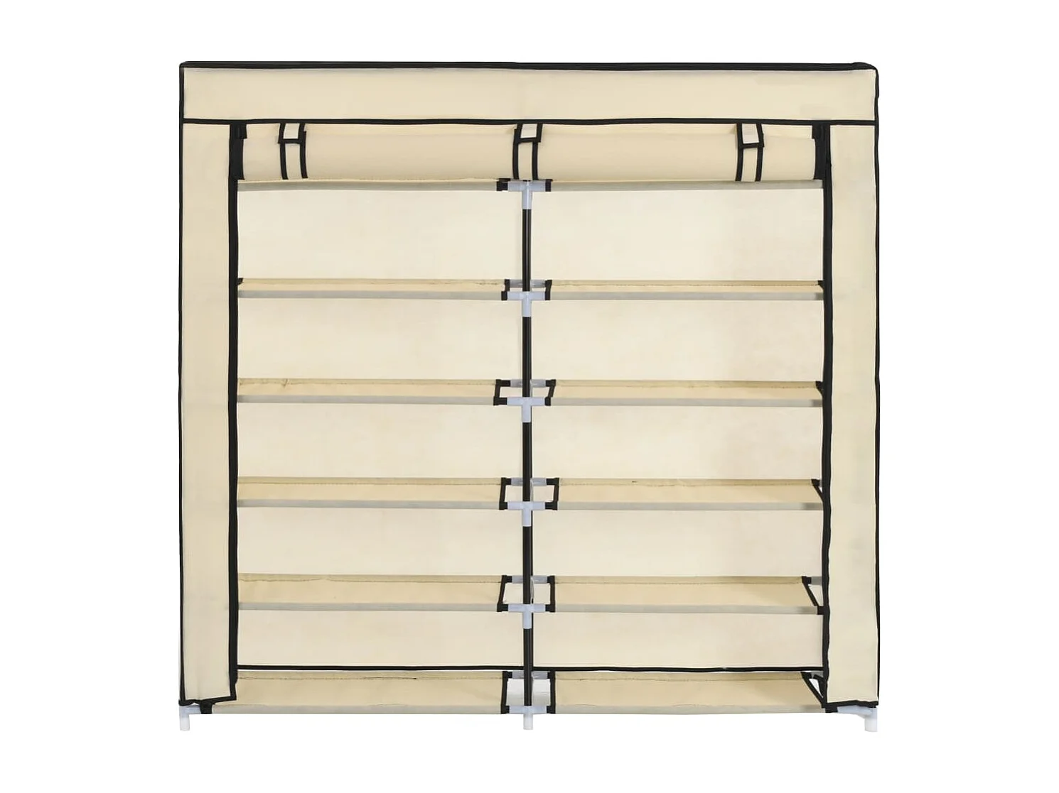 Meuble à chaussures avec housse Crème 115x28x110 cm Tissu FR38329