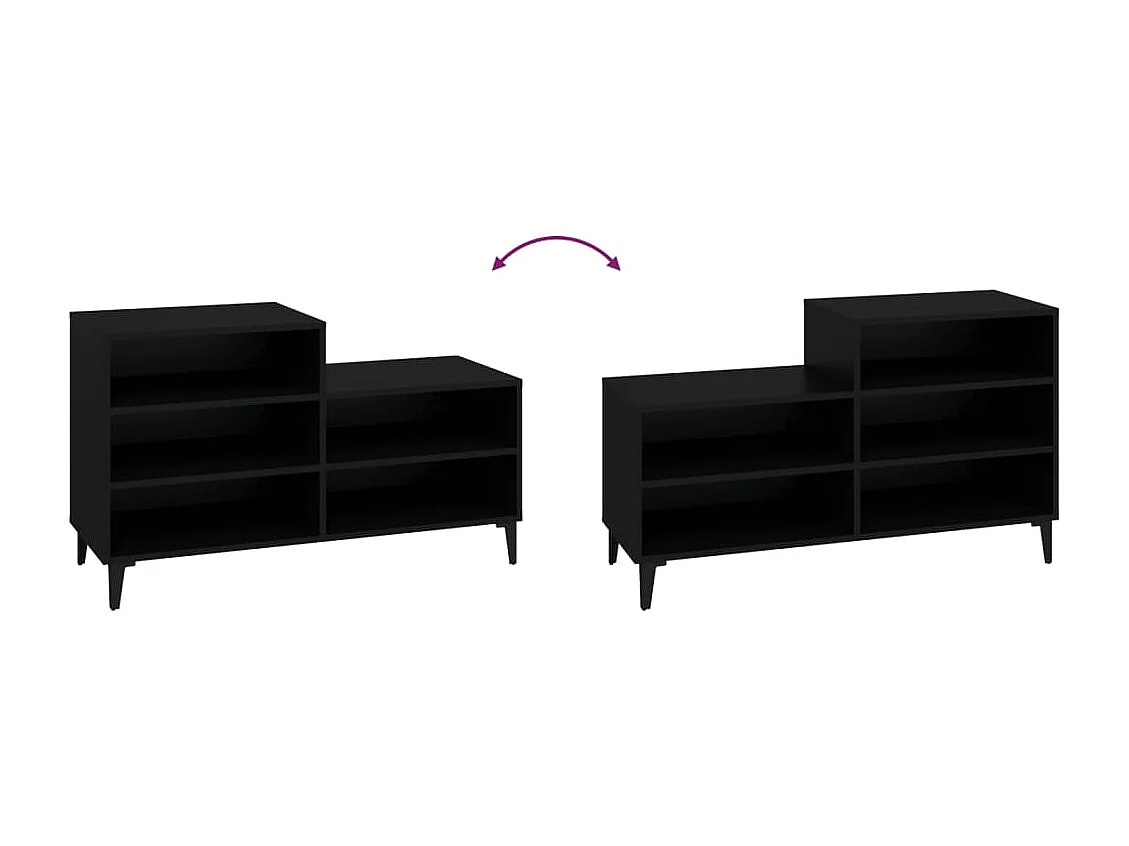 Schoenenkast 102x36x60 cm bewerkt hout zwart BE226097