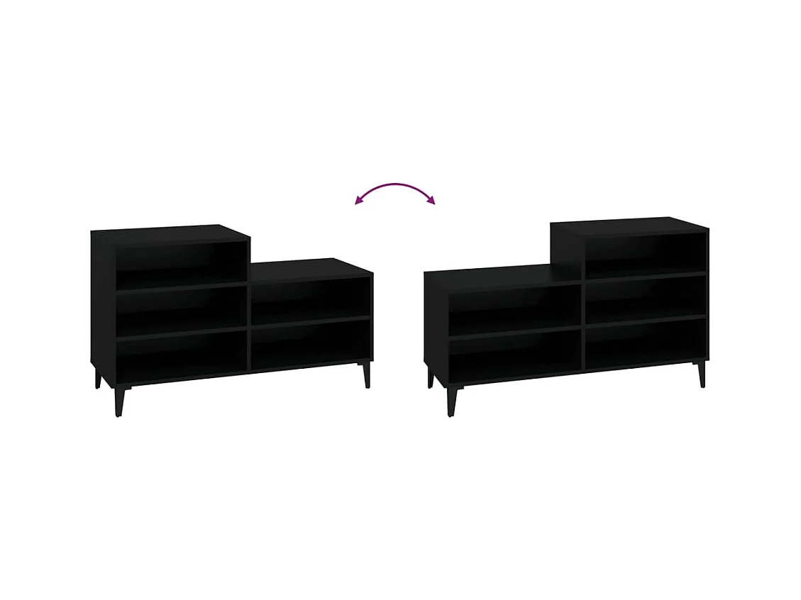 Meuble à chaussures Noir 102x36x60 cm Bois d'ingénierie FR46633