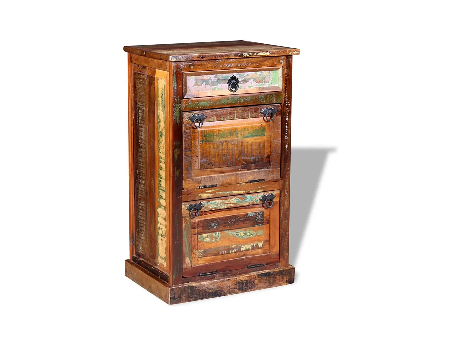 Meuble à chaussures 4 couches avec tiroir Bois de récupération FR25123