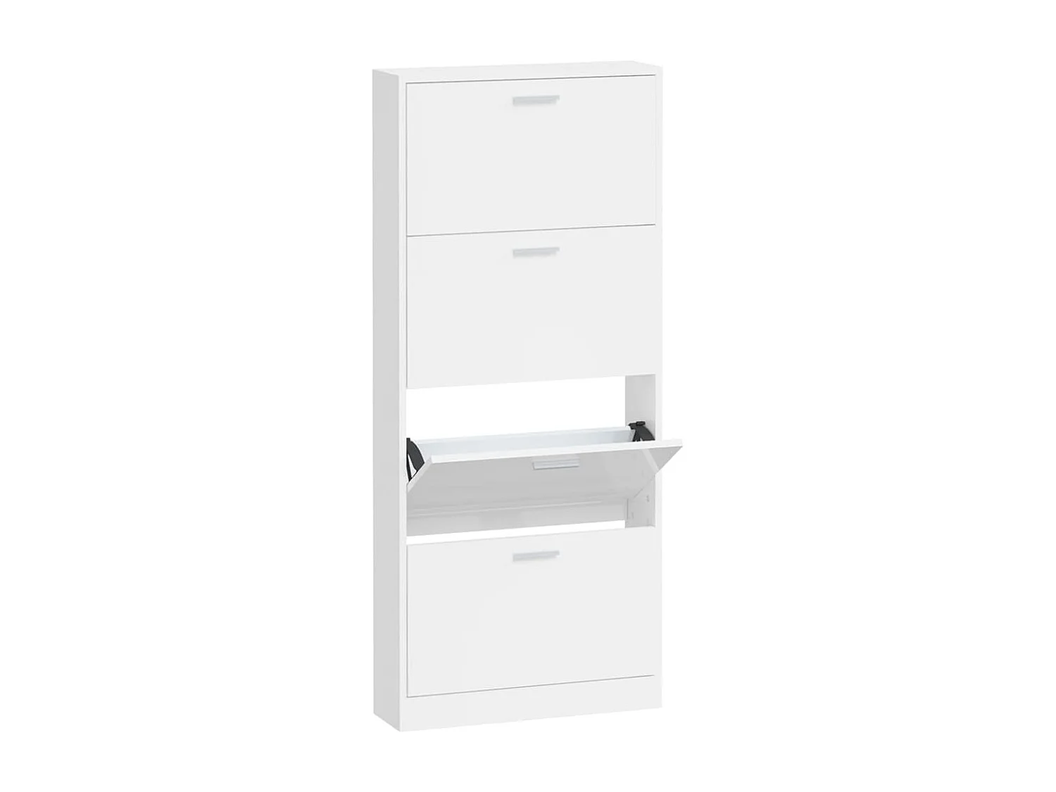 Meuble à chaussure Blanc brillant 59x17x150 cm Bois ingénierie FR73998