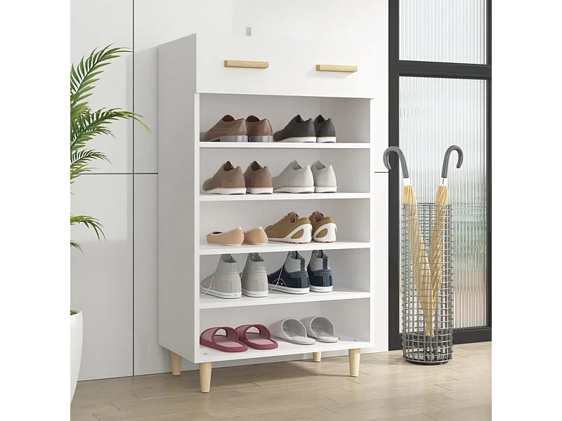 Meuble à chaussures Blanc 60x35x105 cm Bois d'ingénierie FR90963