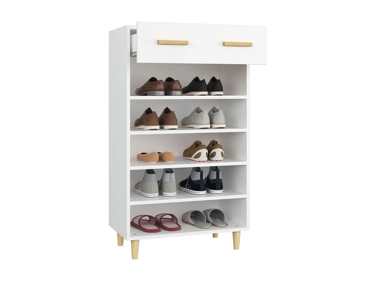 Meuble à chaussures Blanc 60x35x105 cm Bois d'ingénierie FR90963