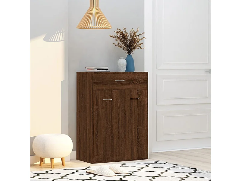Schoenenkast 60x35x84 cm bewerkt hout bruin eikenkleur BE577190