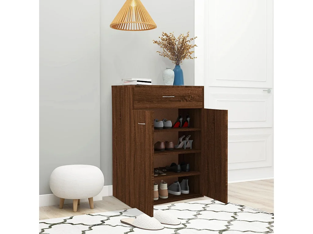 Meuble à chaussures Chêne marron 60x35x84 cm Bois d'ingénierie FR24486