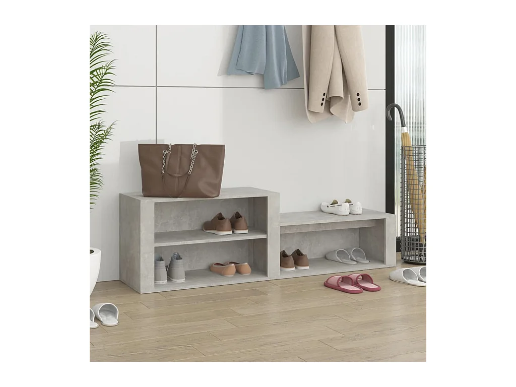 Meuble à chaussures Gris béton 150x35x45 cm Bois d'ingénierie FR80854