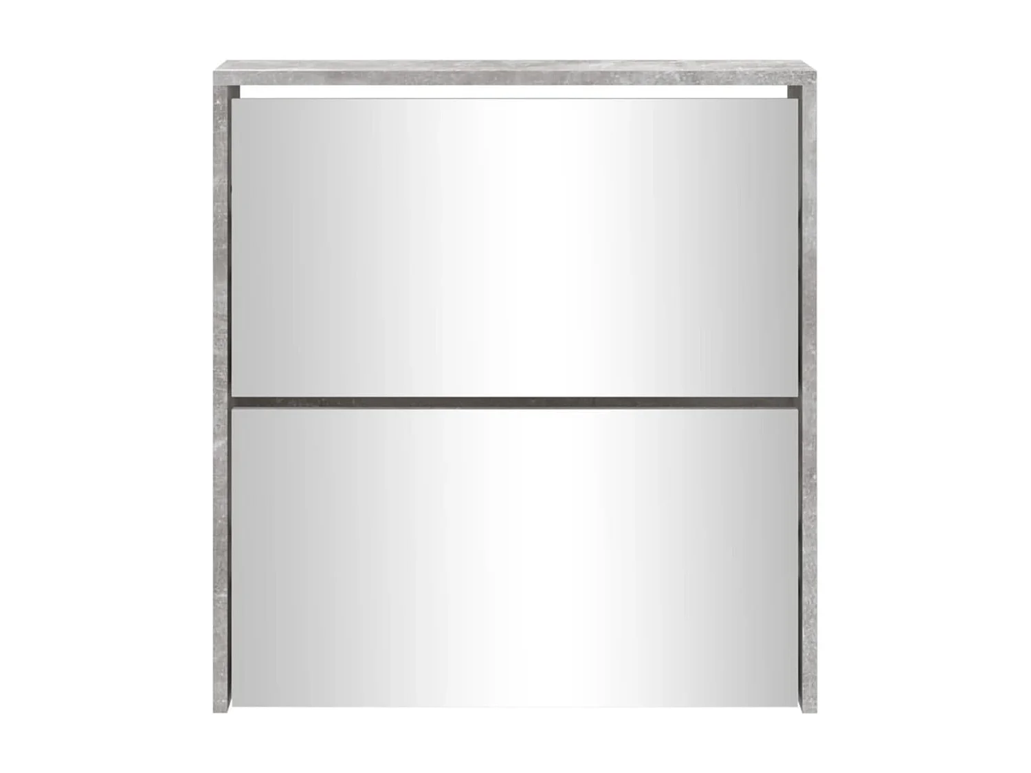 Mueble zapatero con espejo 2 niveles gris hormigón 63x17x67 cm ES359529