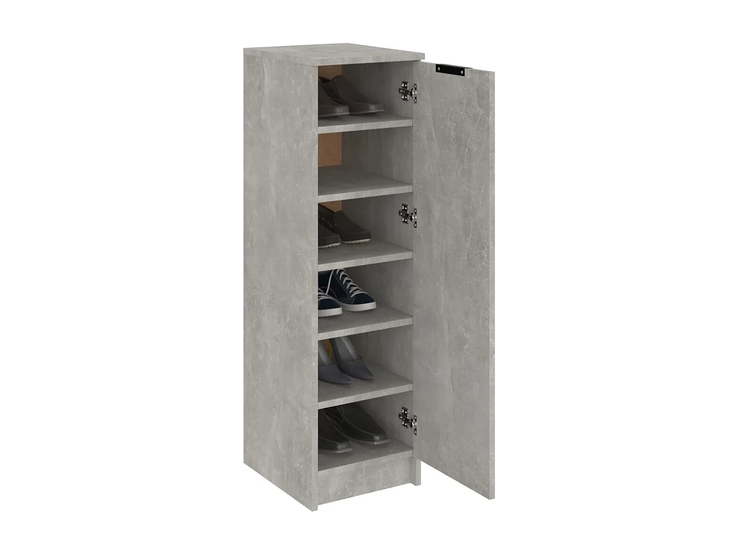 Mueble zapatero madera contrachapada gris hormigón 30x35x100 cm ES422673
