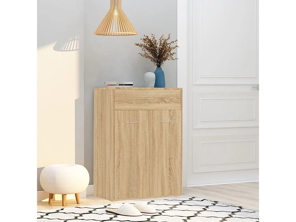 Schoenenkast 60x35x84 cm bewerkt hout sonoma eikenkleurig BE529705