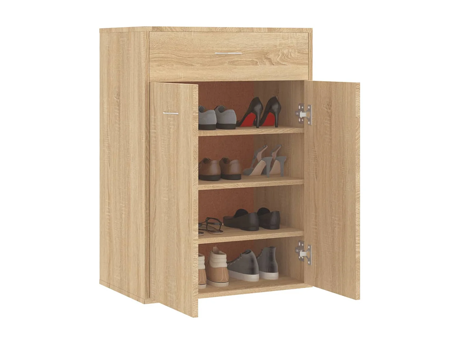 Schoenenkast 60x35x84 cm bewerkt hout sonoma eikenkleurig BE529705