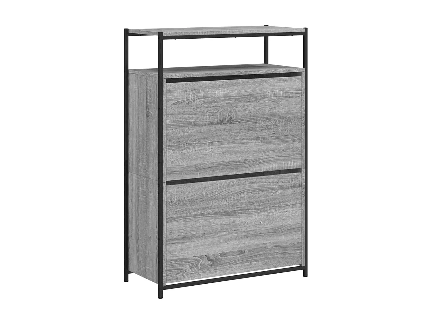 Schoenenkast 75x34x112 cm bewerkt hout grijs sonoma eikenkleur BE722395