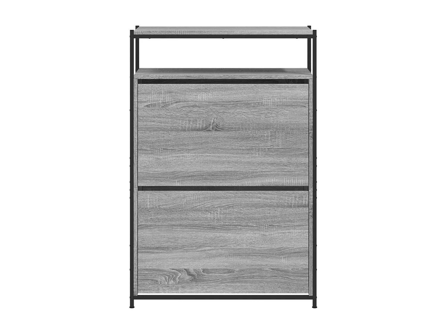 Schoenenkast 75x34x112 cm bewerkt hout grijs sonoma eikenkleur BE722395