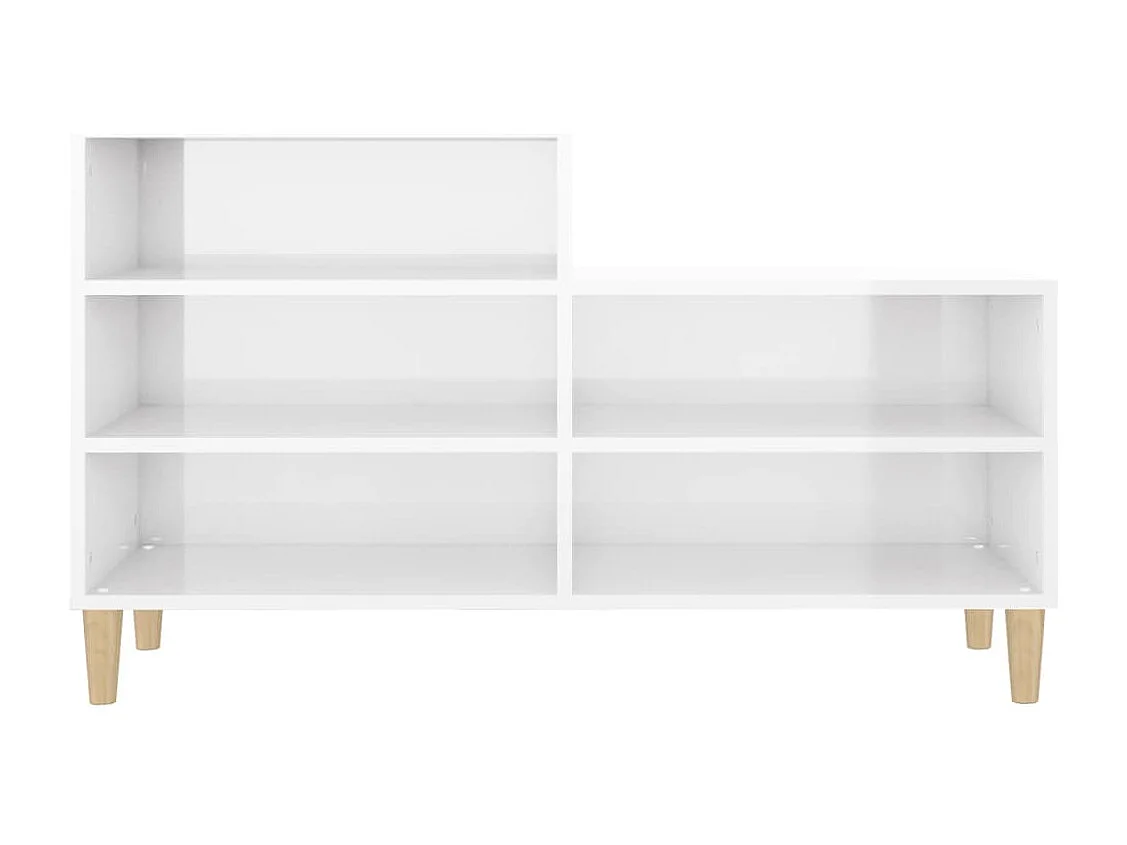 Schoenenkast 102x36x60 cm bewerkt hout hoogglans wit BE314737