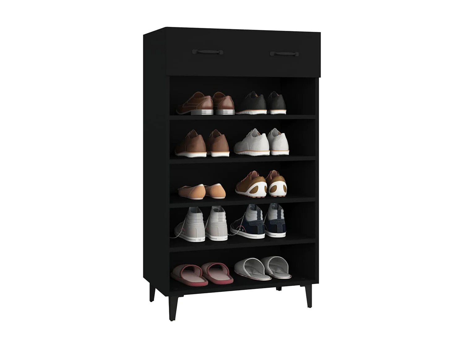 Meuble à chaussures Noir 60x35x105 cm Bois d'ingénierie FR42390