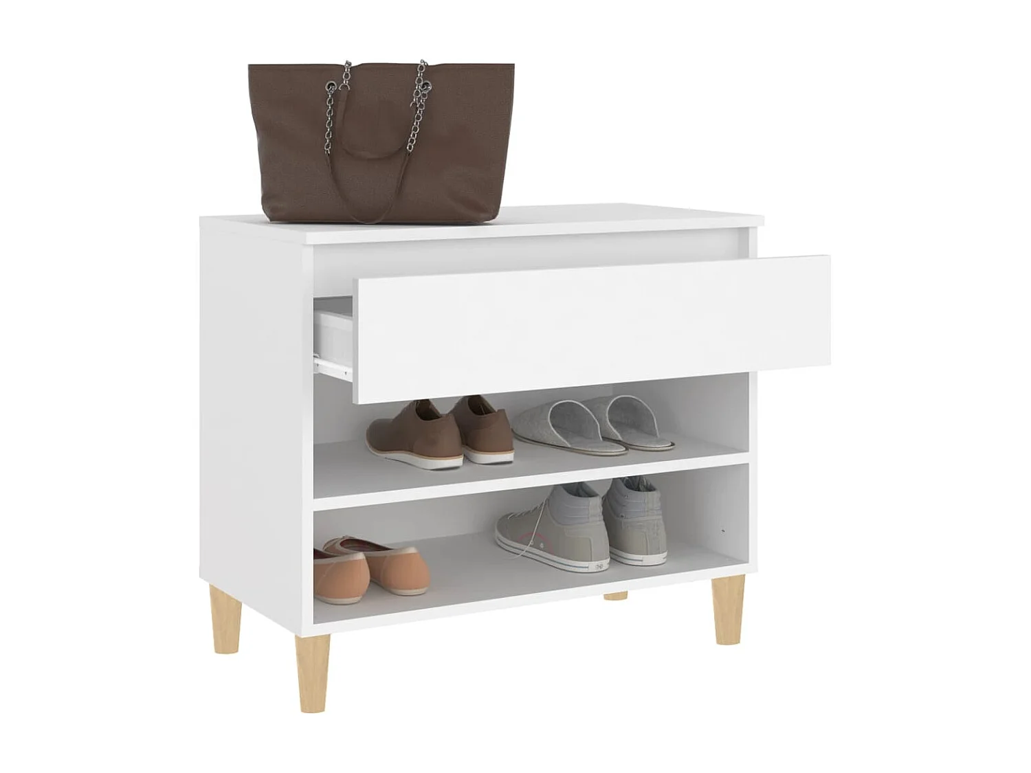 Meuble à chaussures Blanc 70x36x60 cm Bois d'ingénierie FR70744