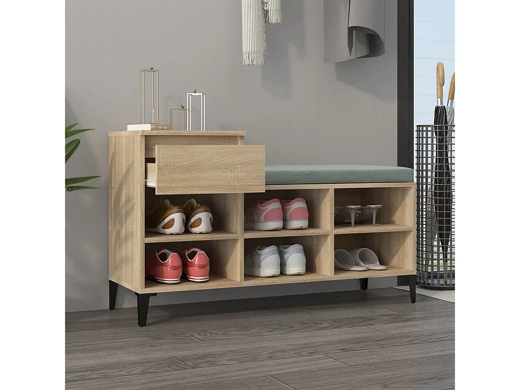 Meuble à chaussures Chêne sonoma 102x36x60cm Bois d'ingénierie FR29926