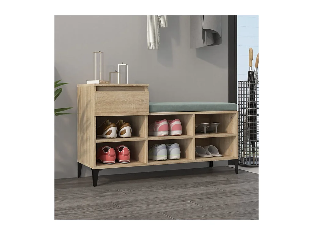Meuble à chaussures Chêne sonoma 102x36x60cm Bois d'ingénierie FR29926