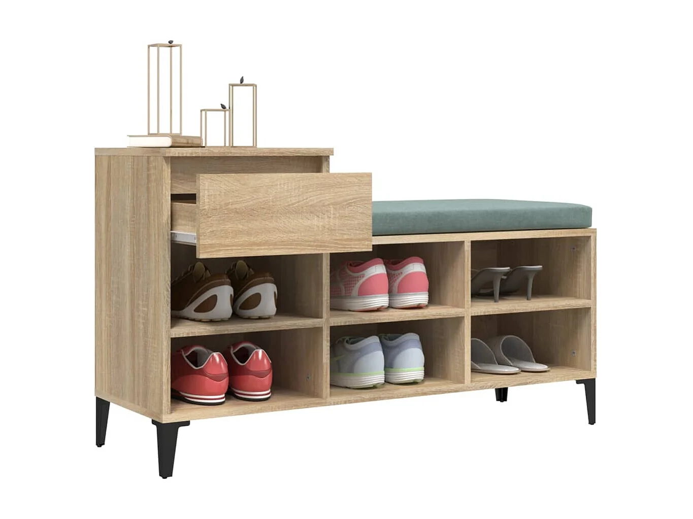 Meuble à chaussures Chêne sonoma 102x36x60cm Bois d'ingénierie FR29926